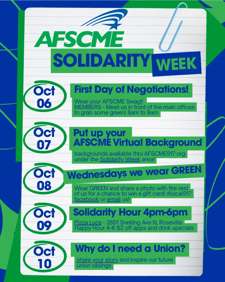 AFSCME Solidarity Week Flyer